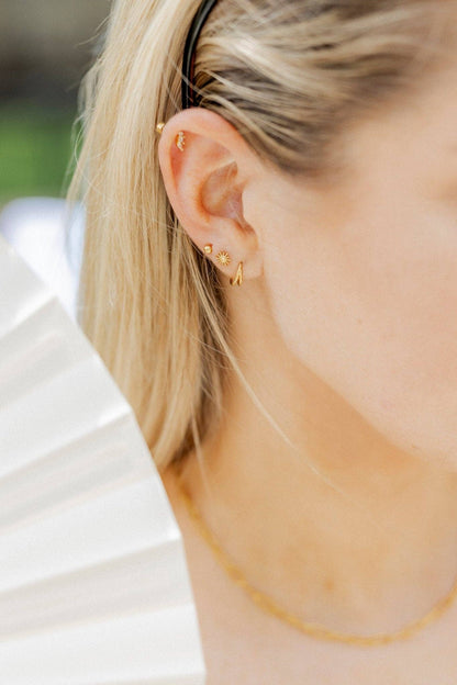 Huggie Earrings - Nylah Gold 8mm