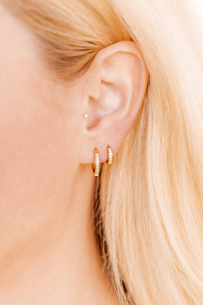 Huggie Earrings - Scarlett Hoop Gold 12mm