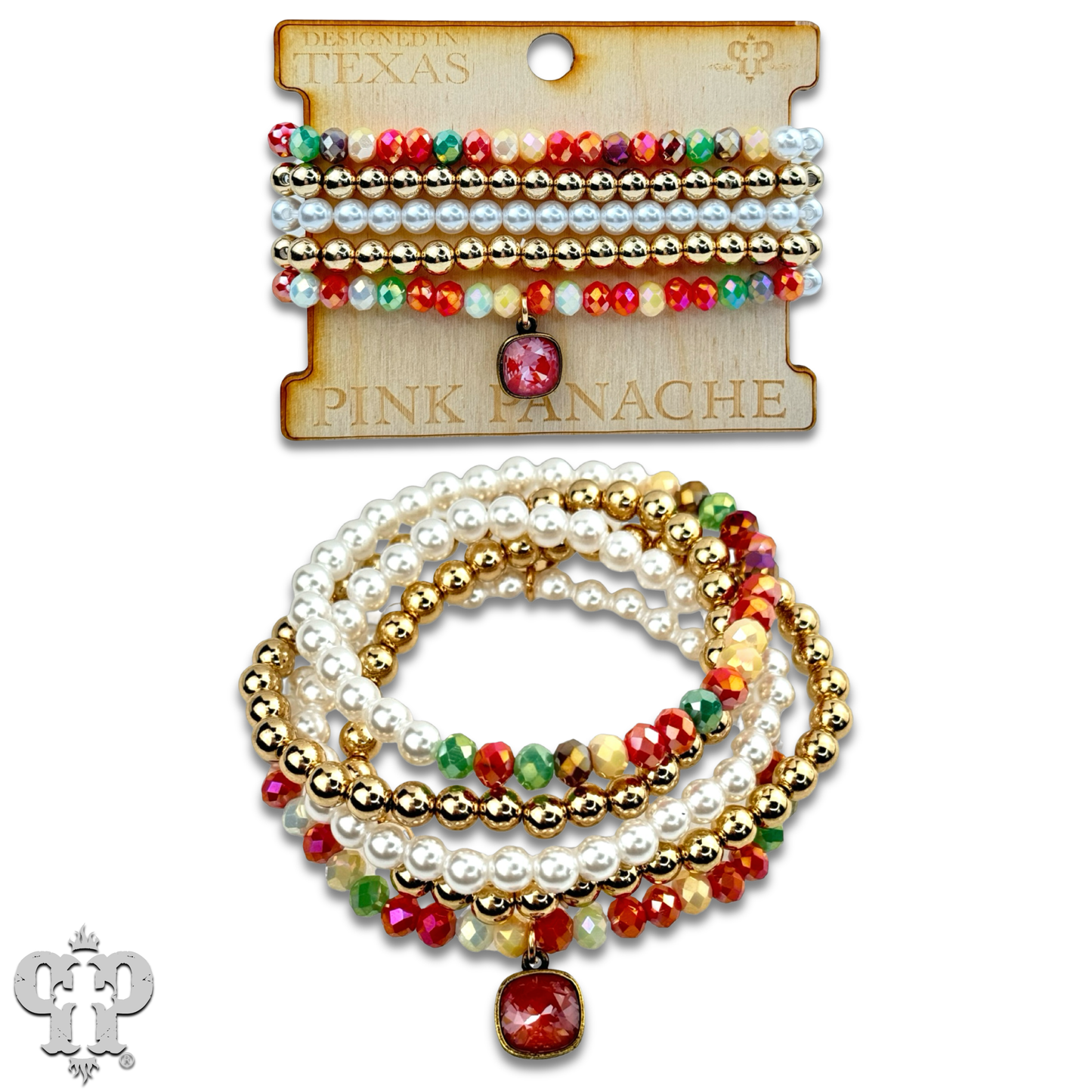 Five Strand Multi Bead Bracelet