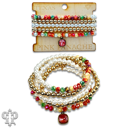 Five Strand Multi Bead Bracelet