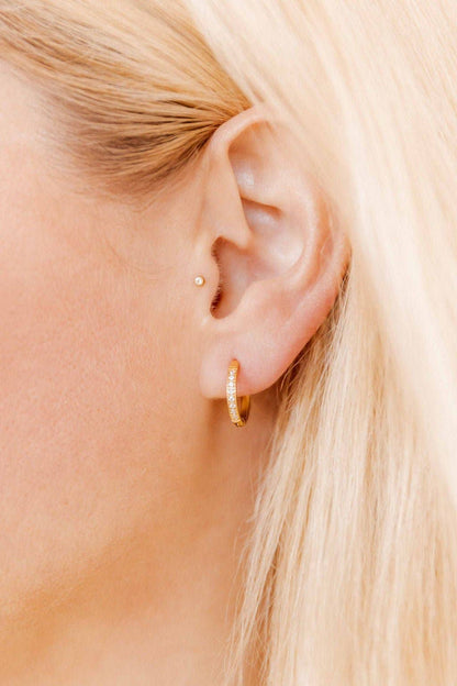 Huggie Earrings - Scarlett Hoop Gold 12mm