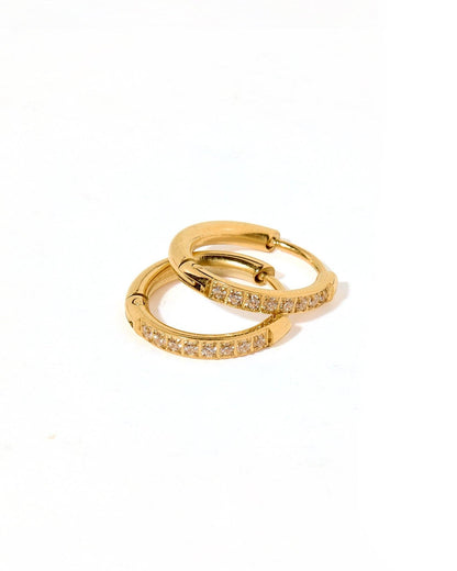 Huggie Earrings - Scarlett Hoop Gold 12mm