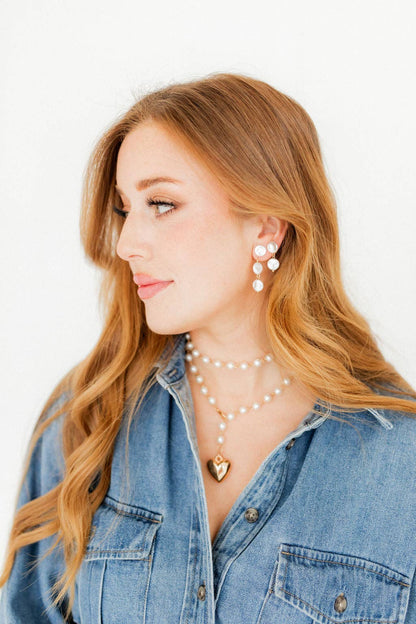 Libby 3 Pearl Earrings