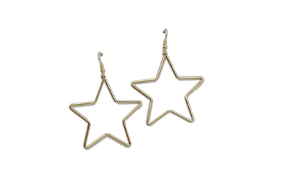 3" Gold Star Earrings on Fishhook