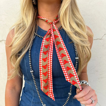 Tan Silk Twilly Scarf