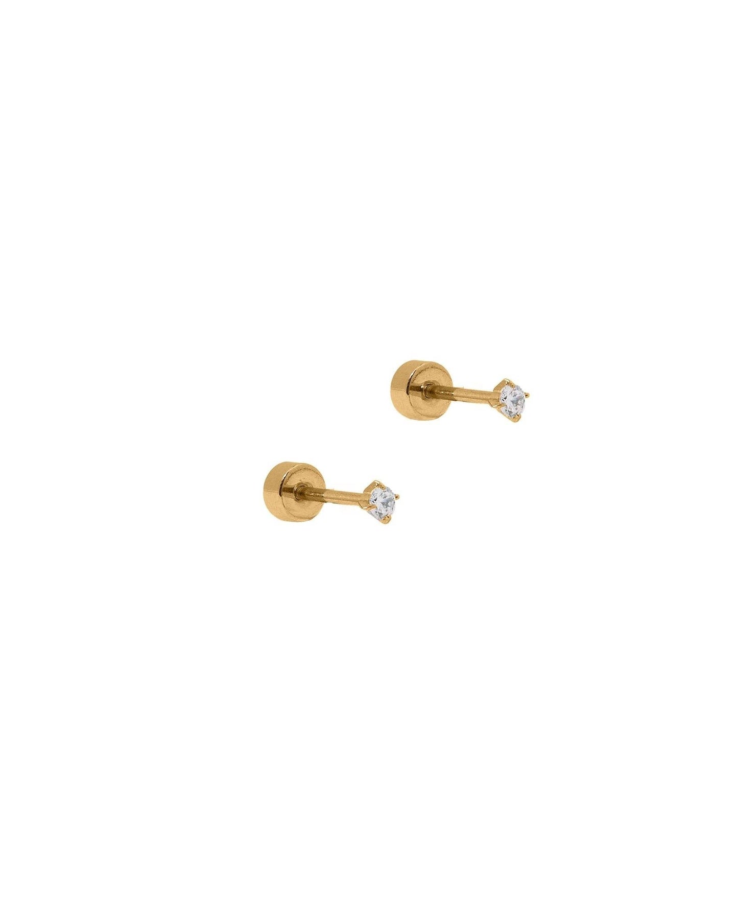 Screwback Stud Earrings - Micro Teagan Gold