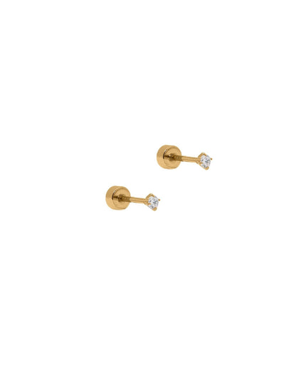 Screwback Stud Earrings - Micro Teagan Gold