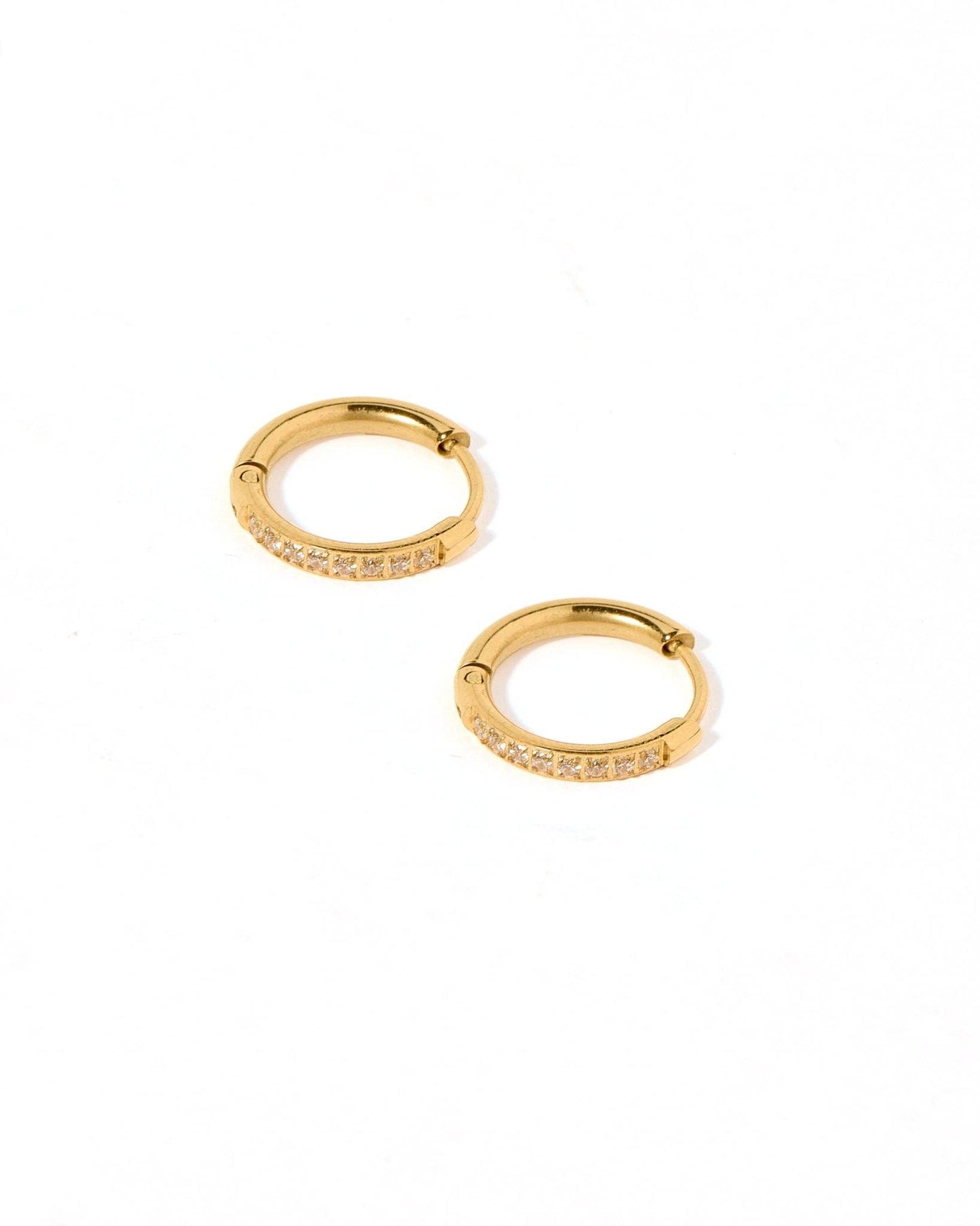 Huggie Earrings - Scarlett Hoop Gold 12mm