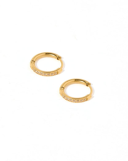 Huggie Earrings - Scarlett Hoop Gold 12mm