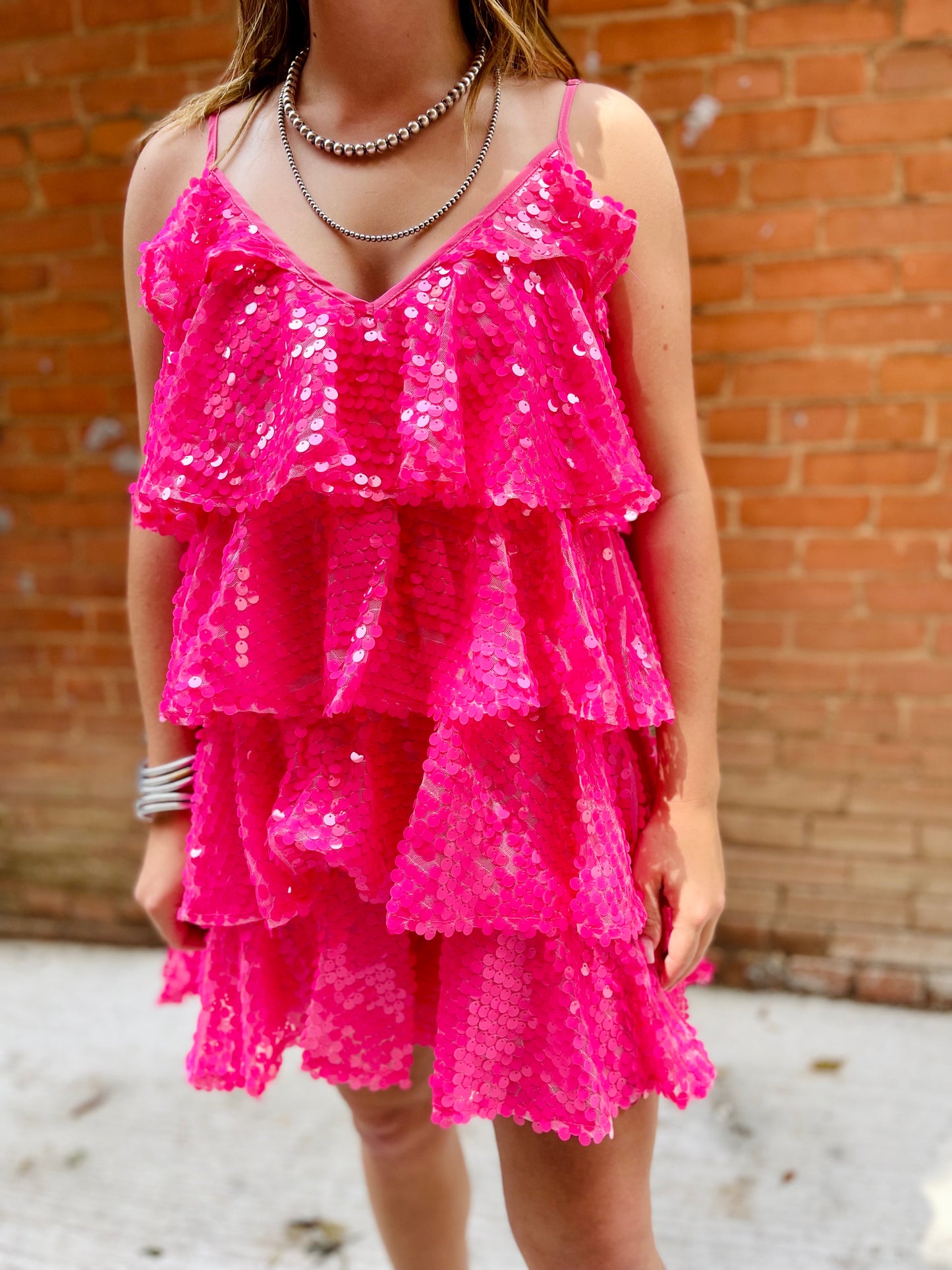 Disco Tiered Sequin Mini Dress