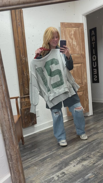 Faded Varsity Pullover