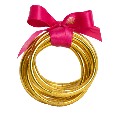 Gold BuDhaGirl All Weather Bangles (Set of 9)
