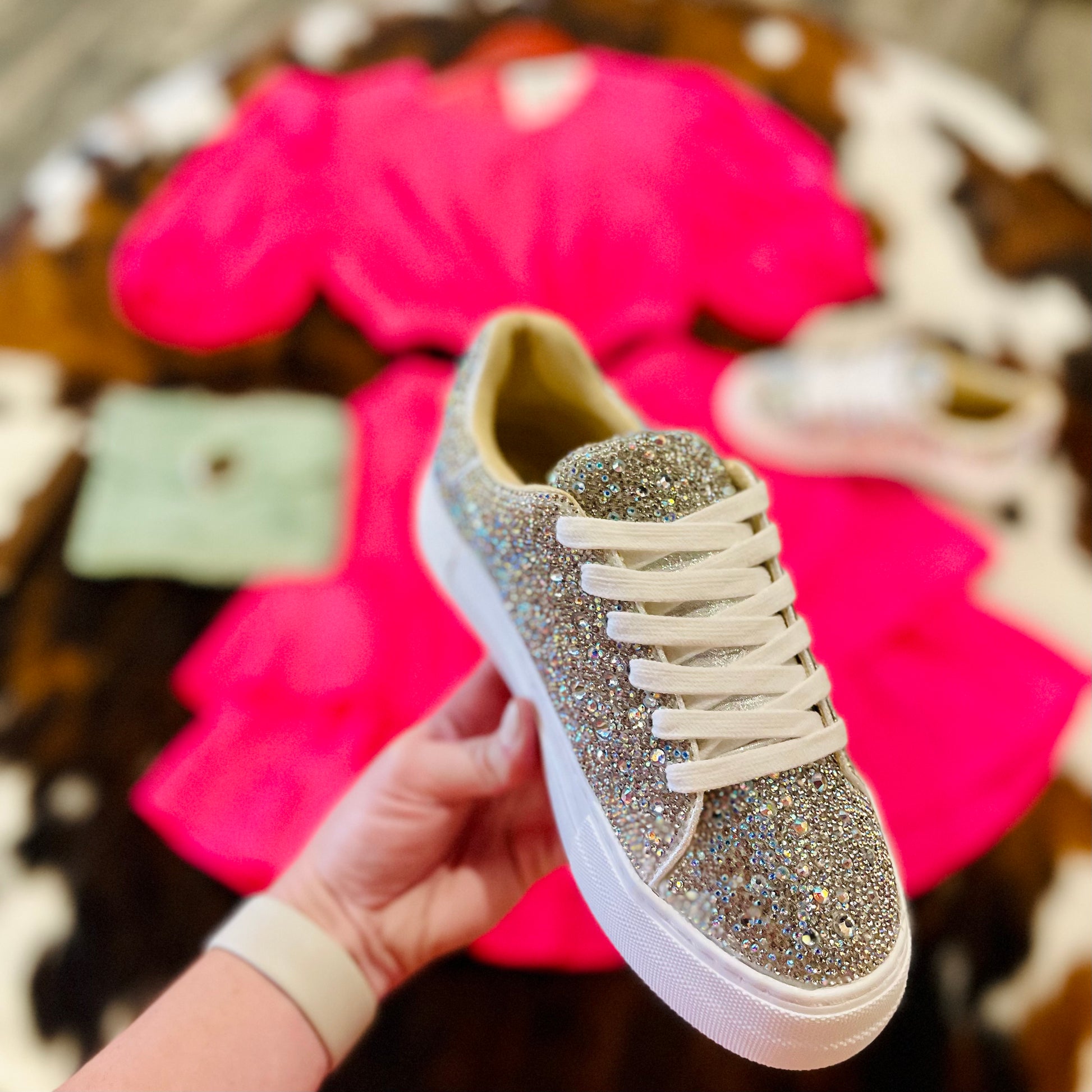 Sidny Rhinestone Sneakers – Copper Rose Boutique