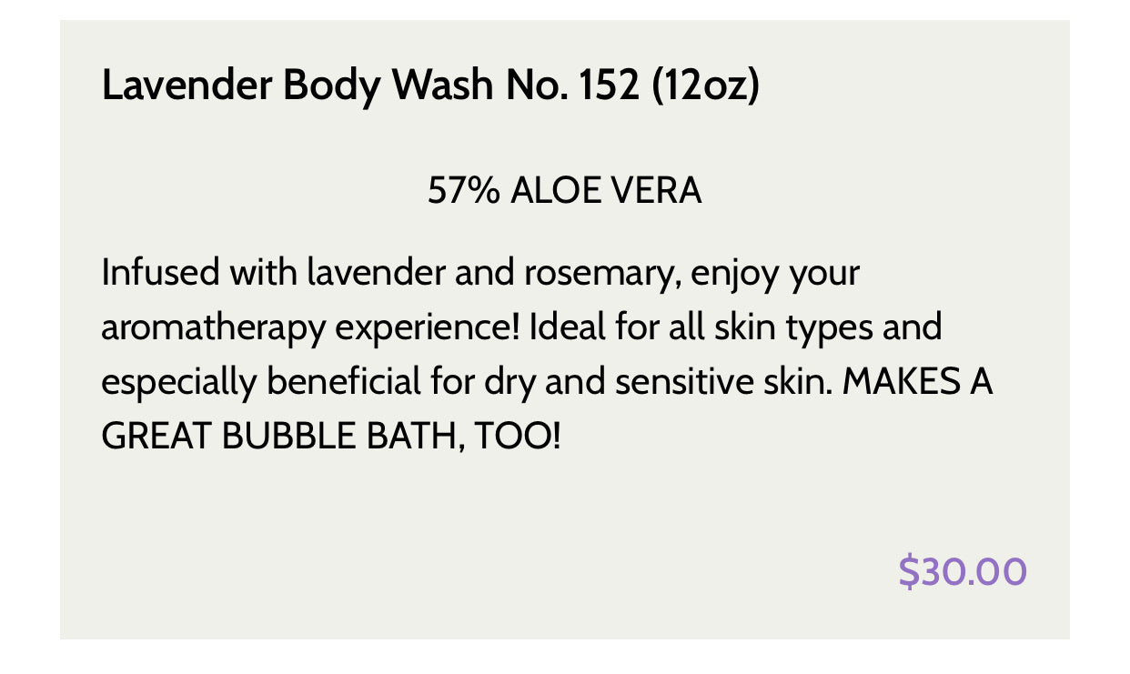 Lavender Body Wash No. 152