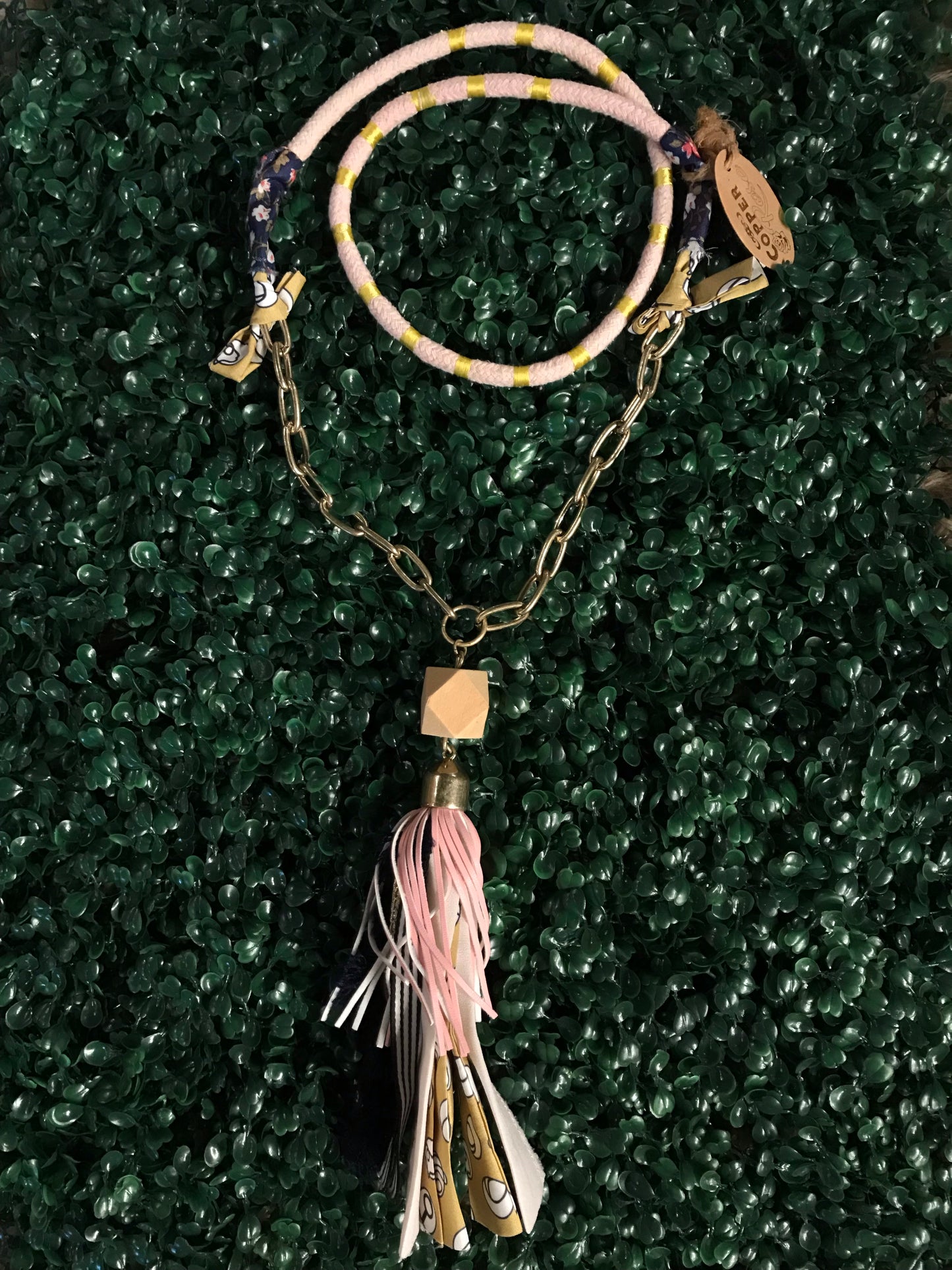 Pink Rope Tassel Necklace